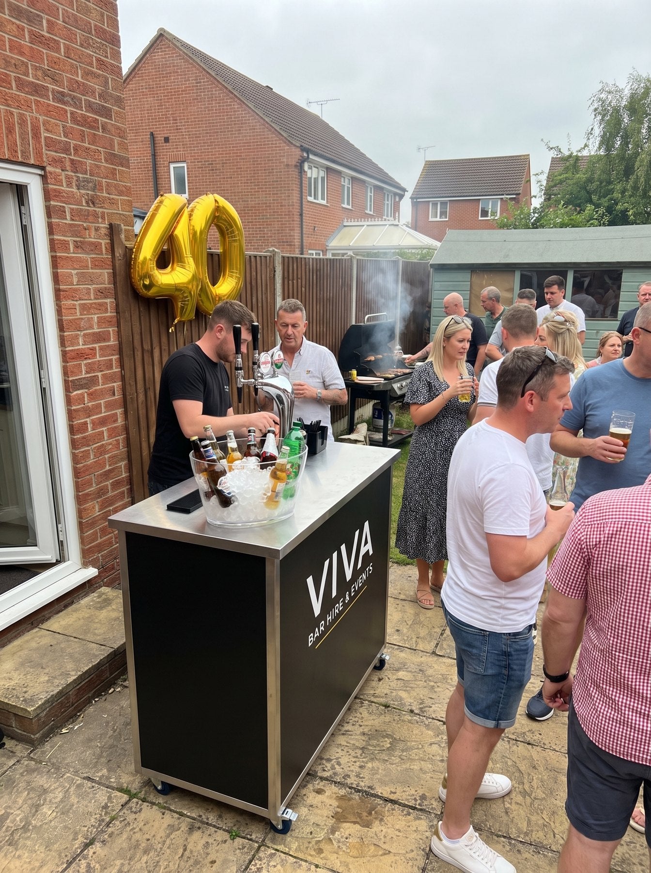 VIVA bar at a garden party in daylight