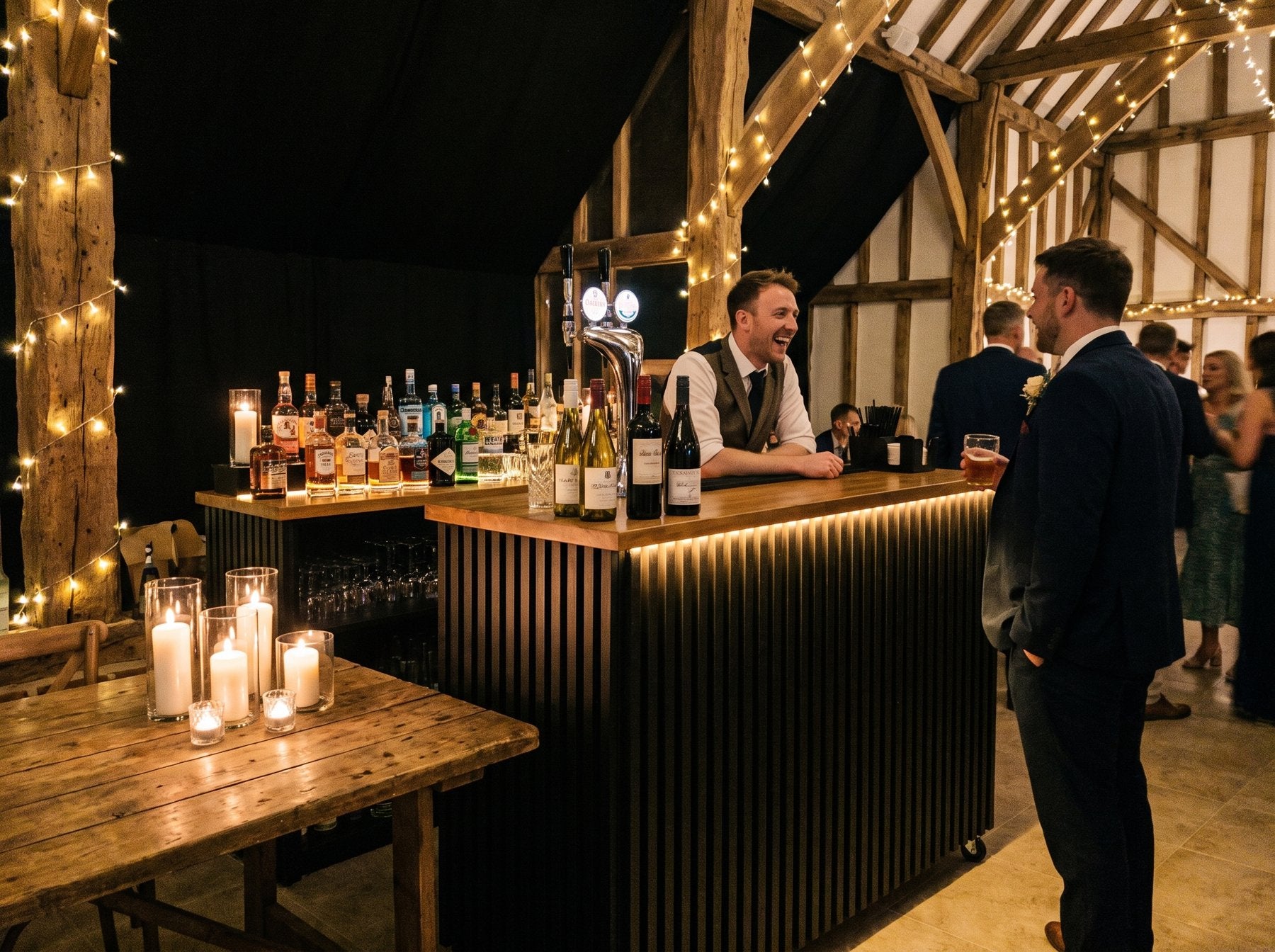 VIVA bar setup at a marquee party