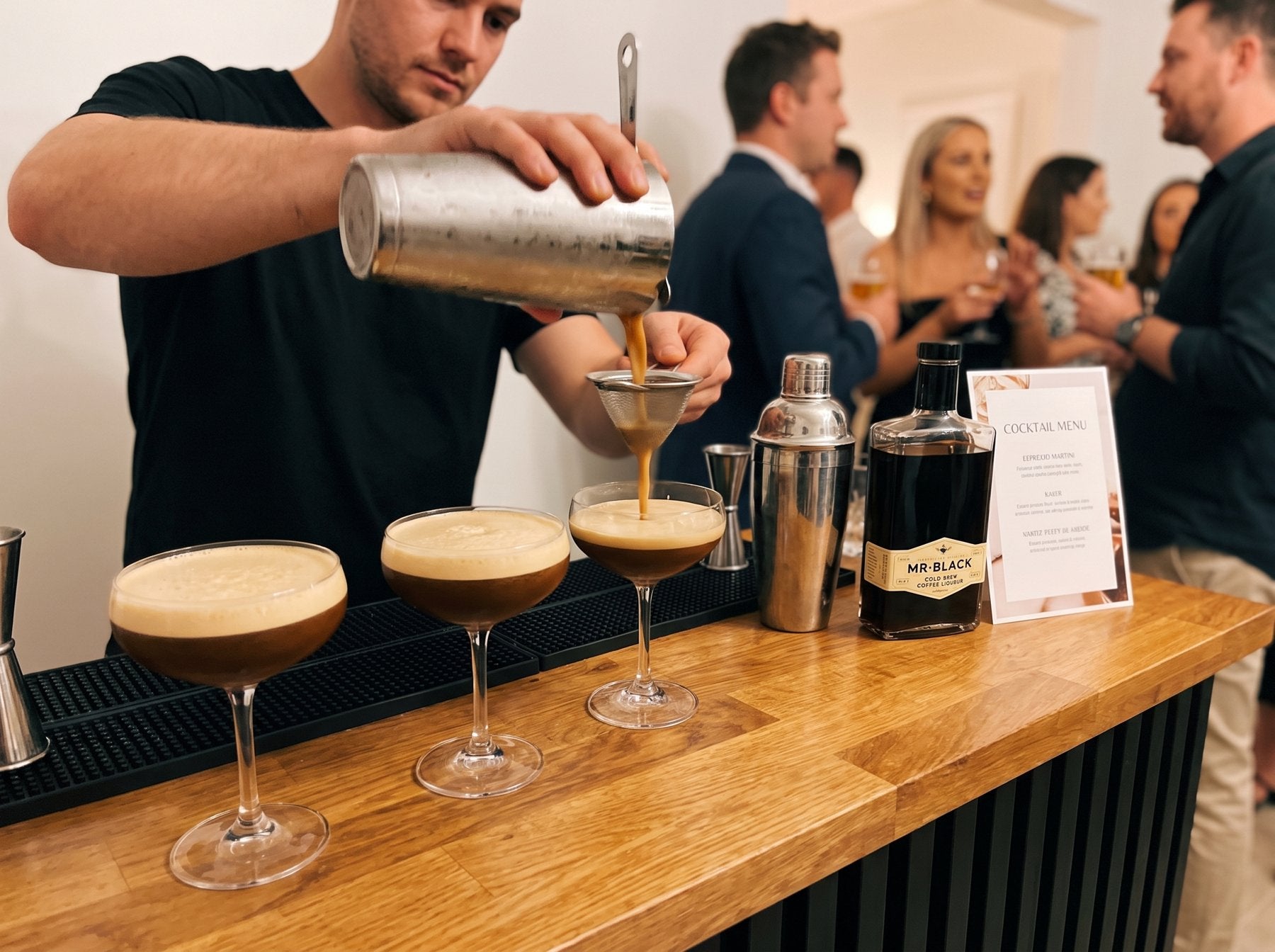 Bartender making cocktails at a private event