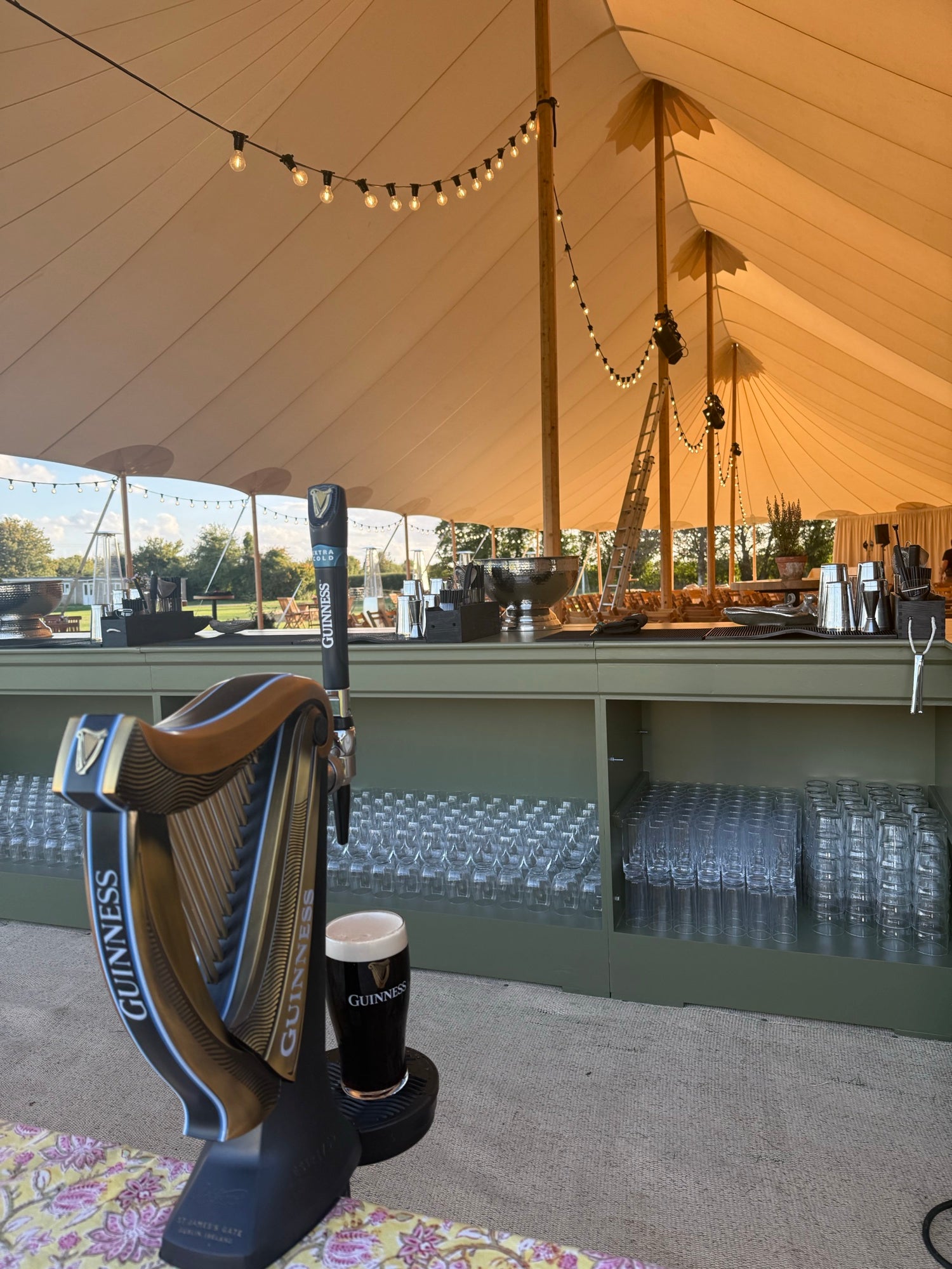 Harp Guinness font on a wedding bar