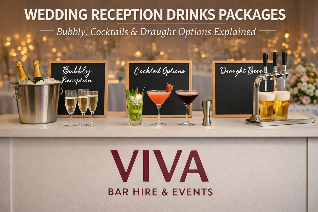 Wedding Reception Drinks Packages – Bubbly, Cocktails & Draught Options Explained