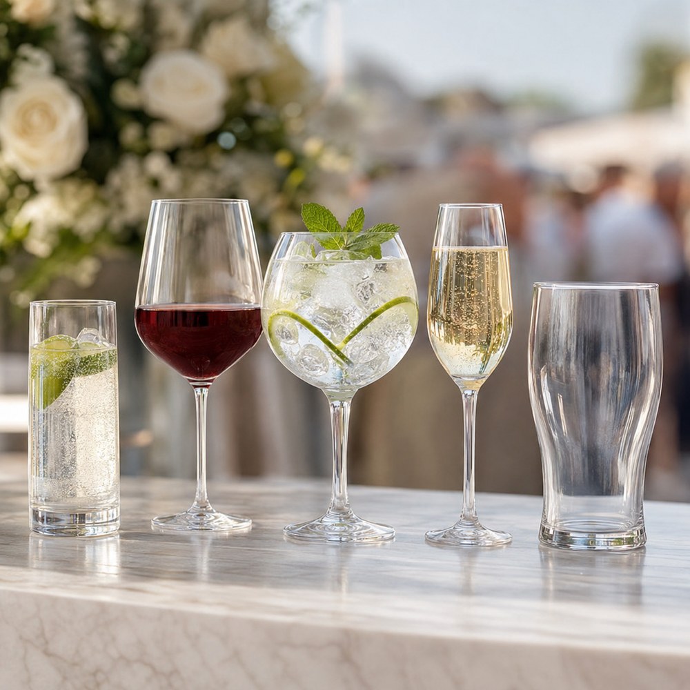 Event glassware hire for weddings and events