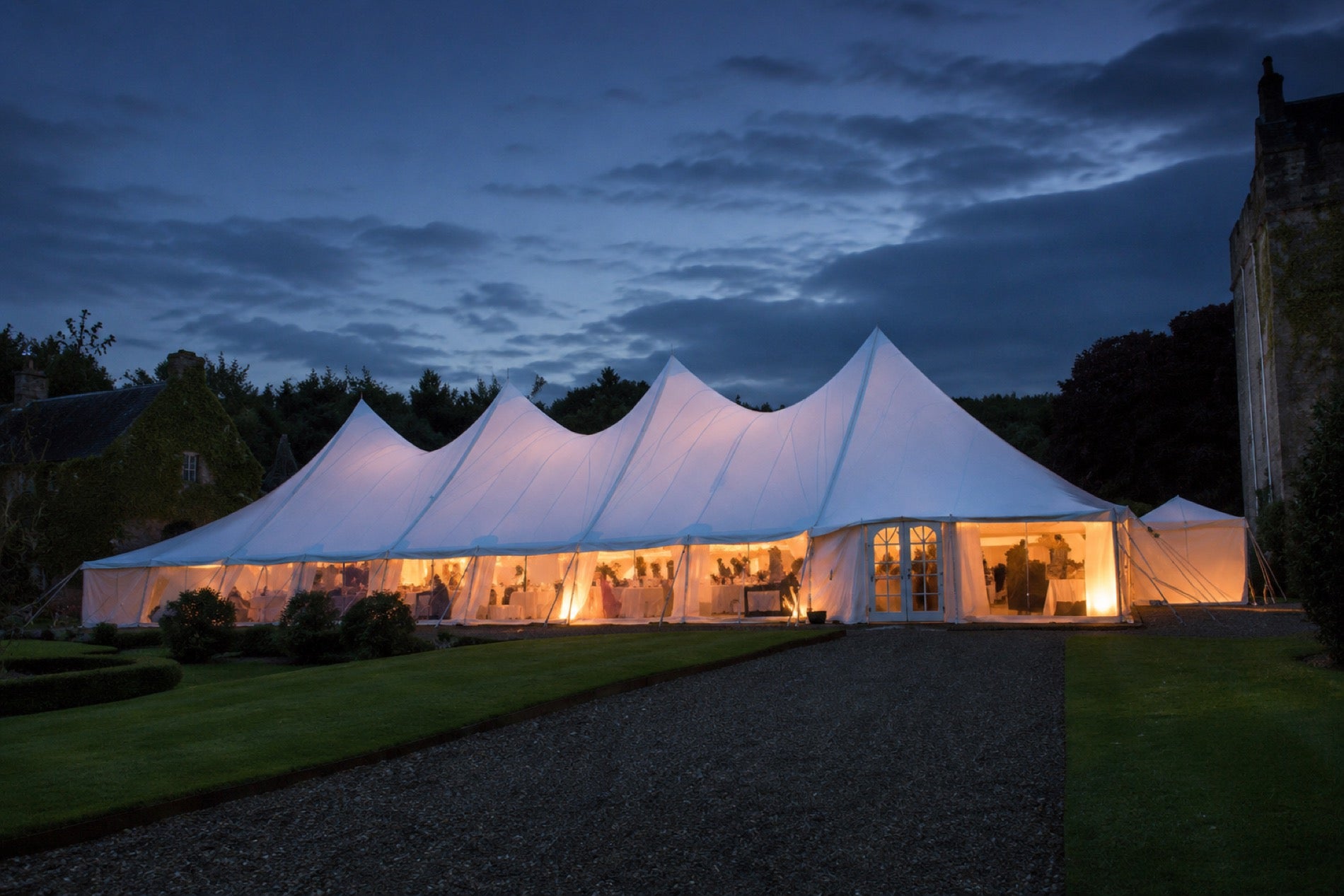 Marquee hire set up for an outdoor event
