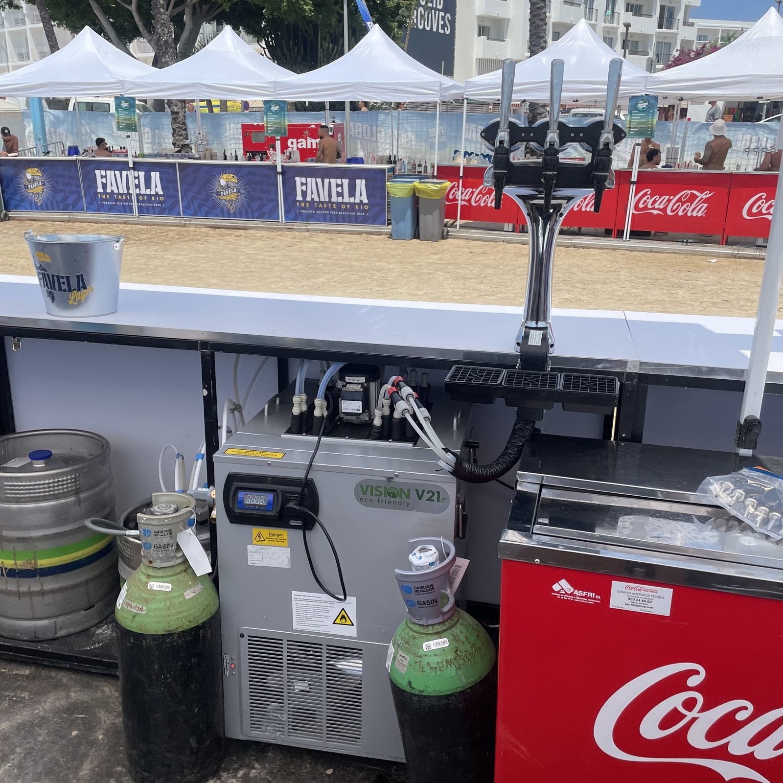 Sponsor-branded festival bar in a brand zone
