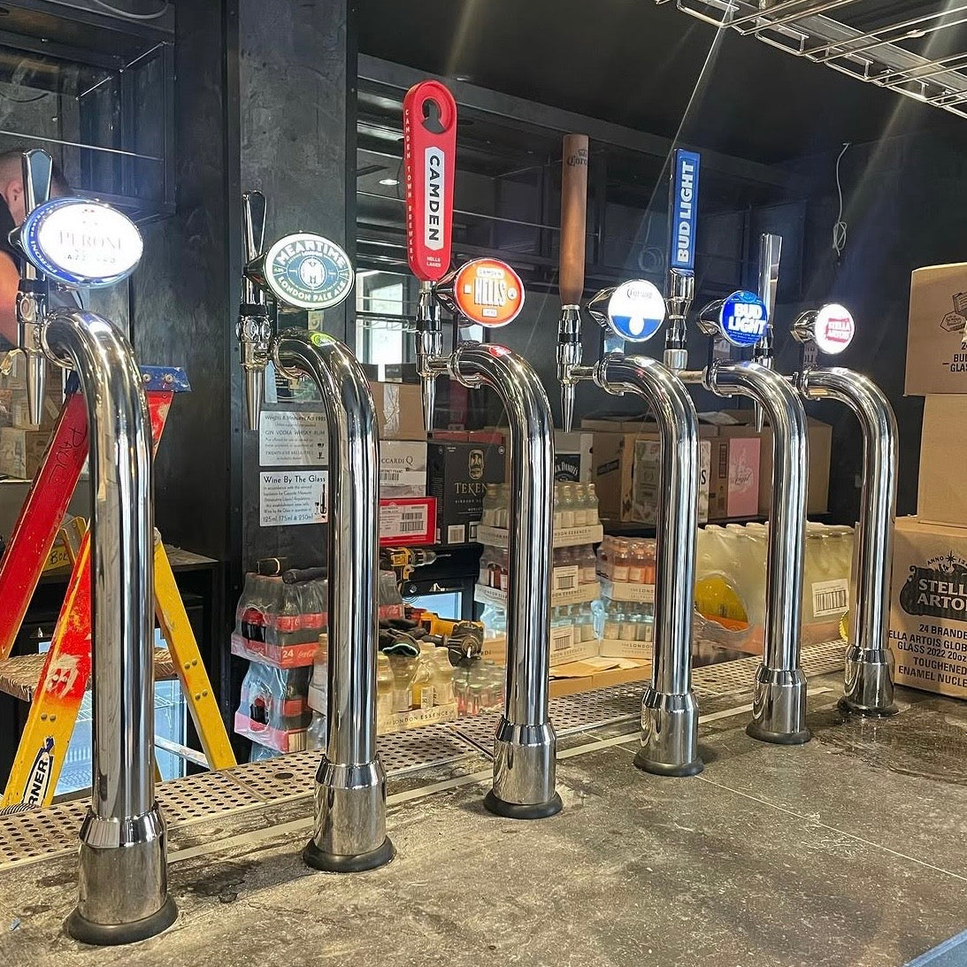 Chrome single fonts installed including Camden and Bud Light