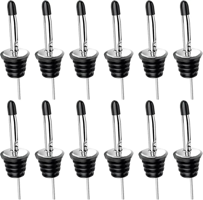 Stainless steel liquor pourers, 6 pack