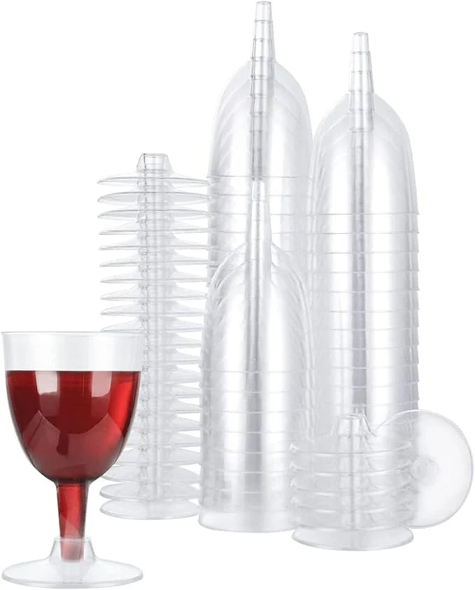Premium plastic wine glasses, 150ml, pack of 25