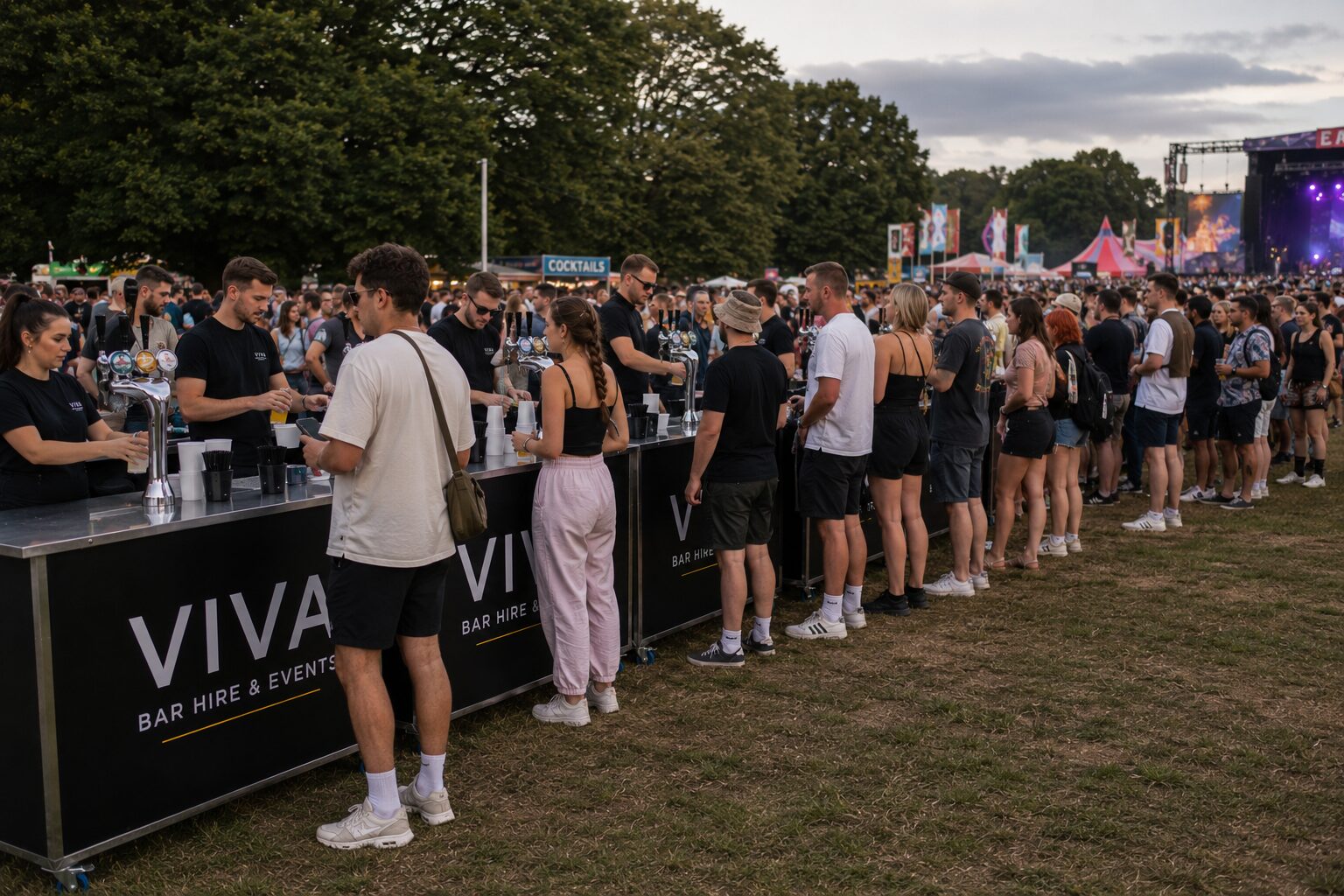 Festival main bar busy in daytime