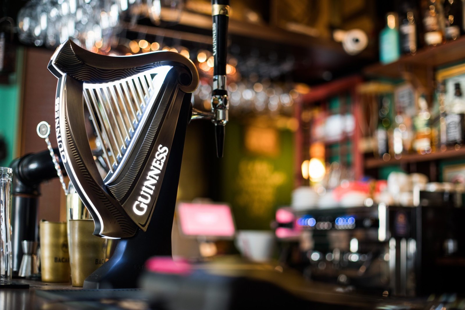 Guinness draught font installed in a commercial bar